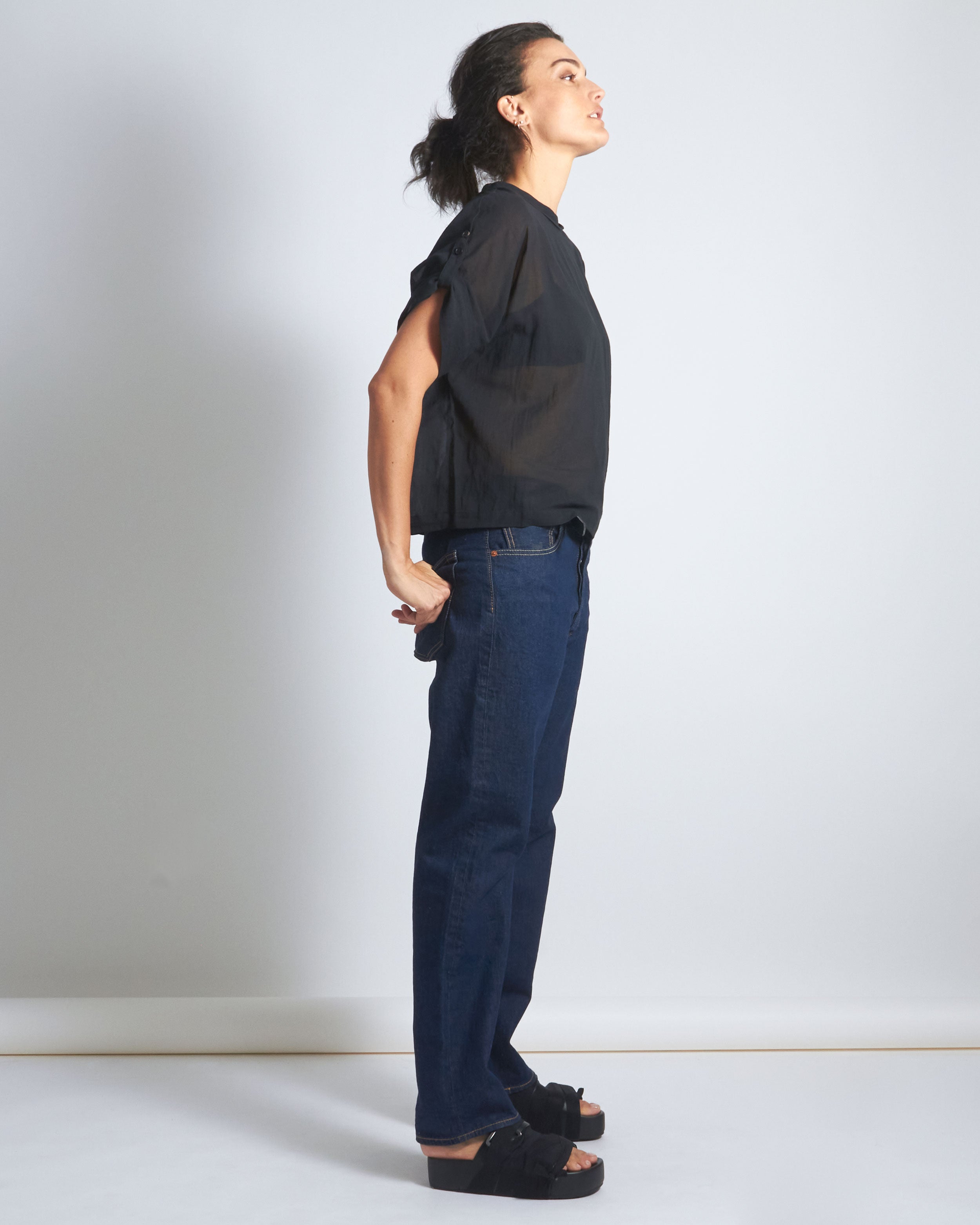 maliamills.com - priscilla tee - black cotton chiffon