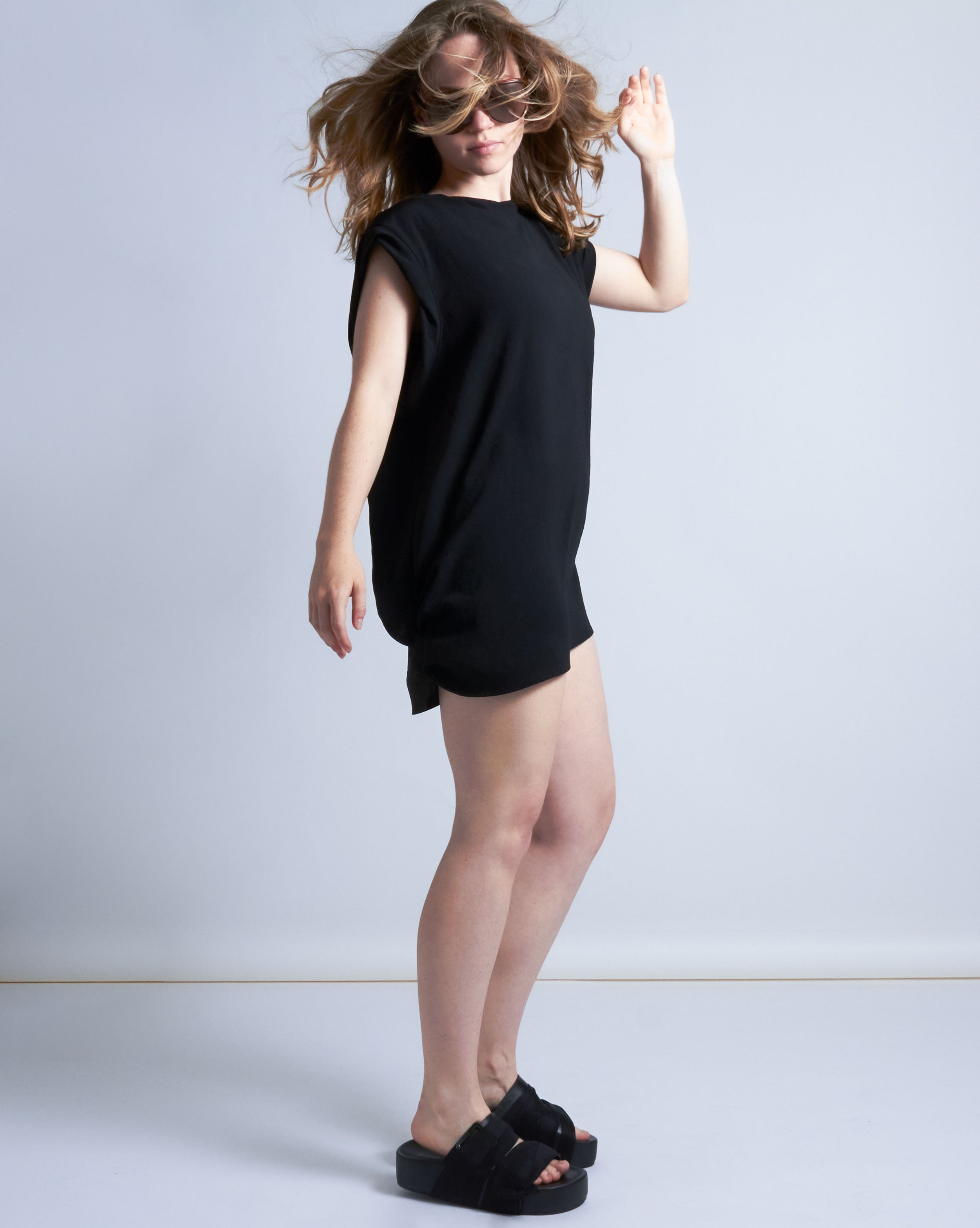 maliamills.com - snyder tee - black georgette