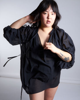 maliamills.com - giamini tunic - black cotton chiffon