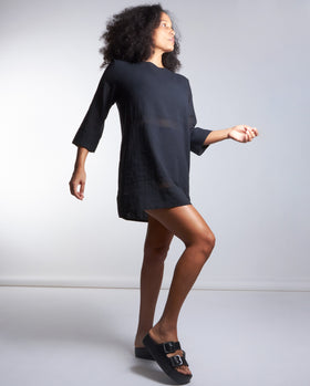 maliamills.com - daisy tunic - black cotton chiffon