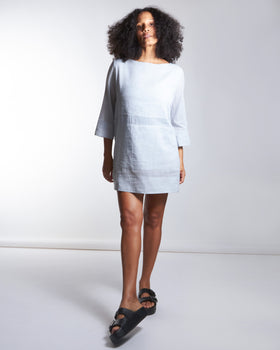 maliamills.com - daisy tunic - kahlo blue cotton chiffon