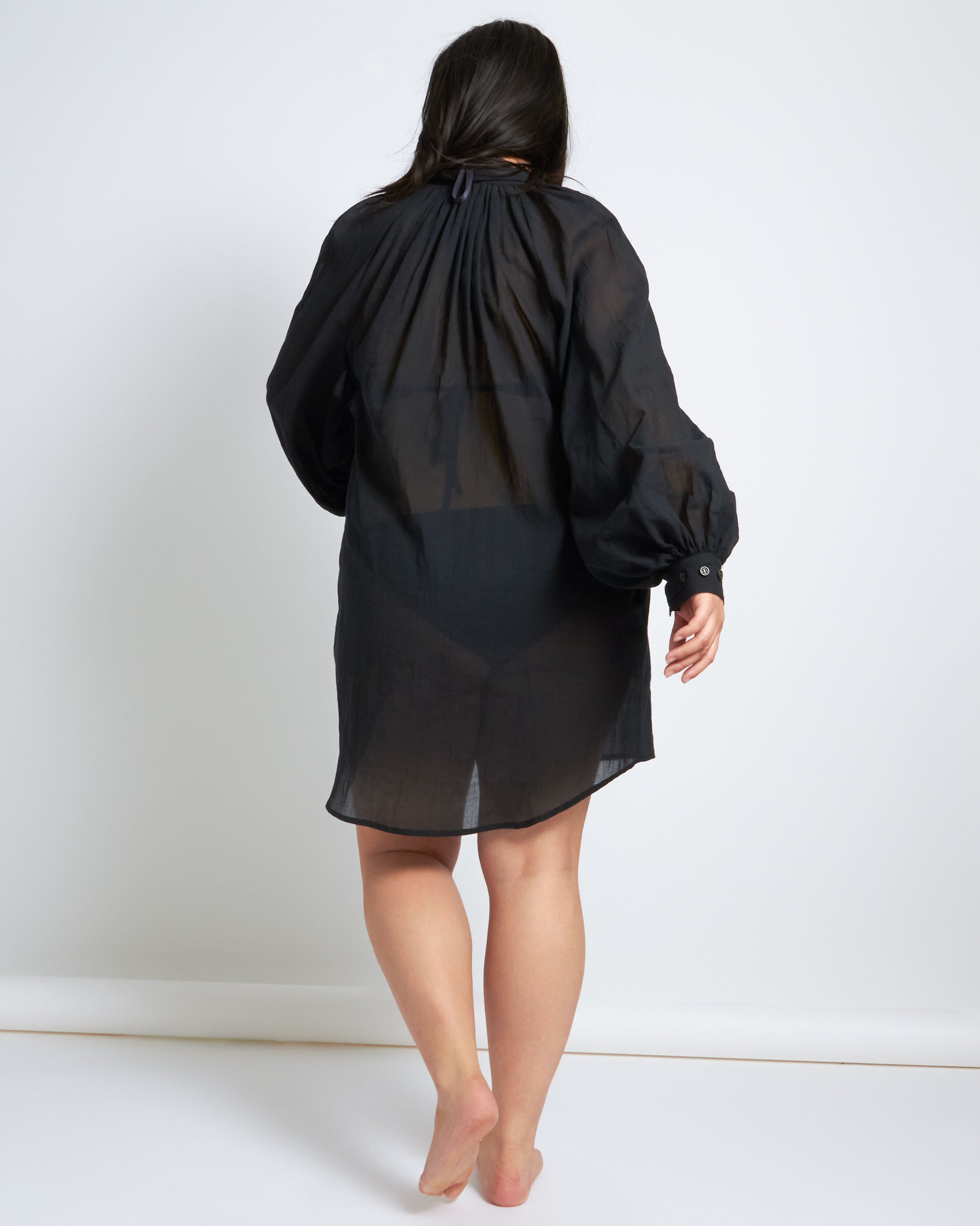 maliamills.com - ladyjane tunic - black cotton chiffon - pre - order