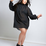 maliamills.com - ladyjane tunic - black cotton chiffon - pre - order