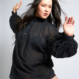 maliamills.com - ladyjane tunic - black cotton chiffon - pre - order