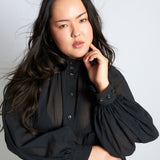 maliamills.com - ladyjane tunic - black cotton chiffon - pre - order
