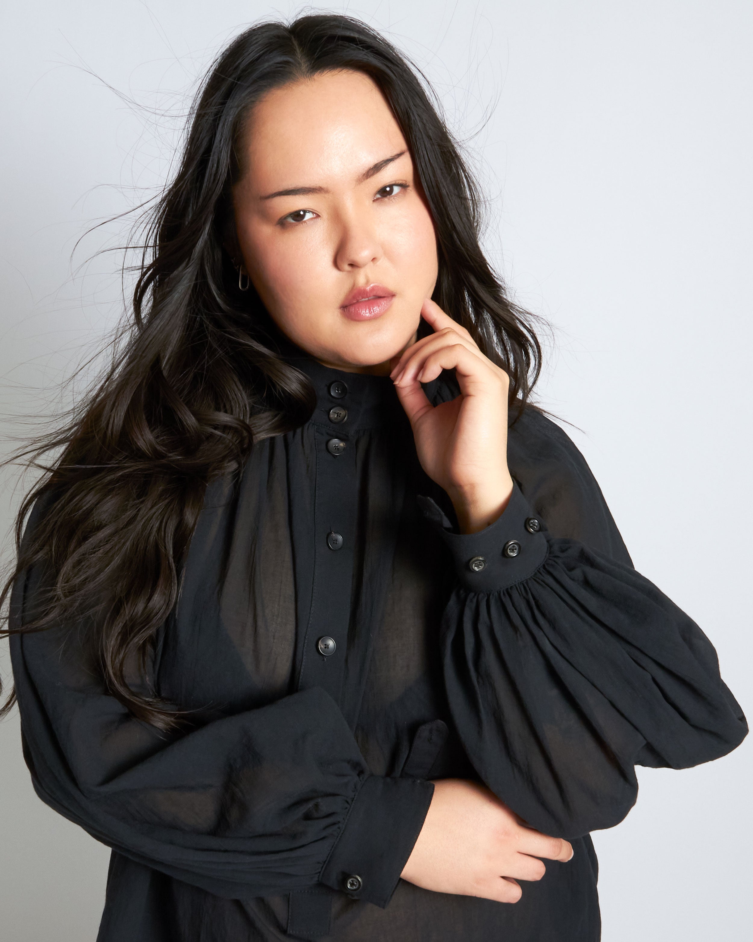 maliamills.com - ladyjane tunic - black cotton chiffon - pre - order