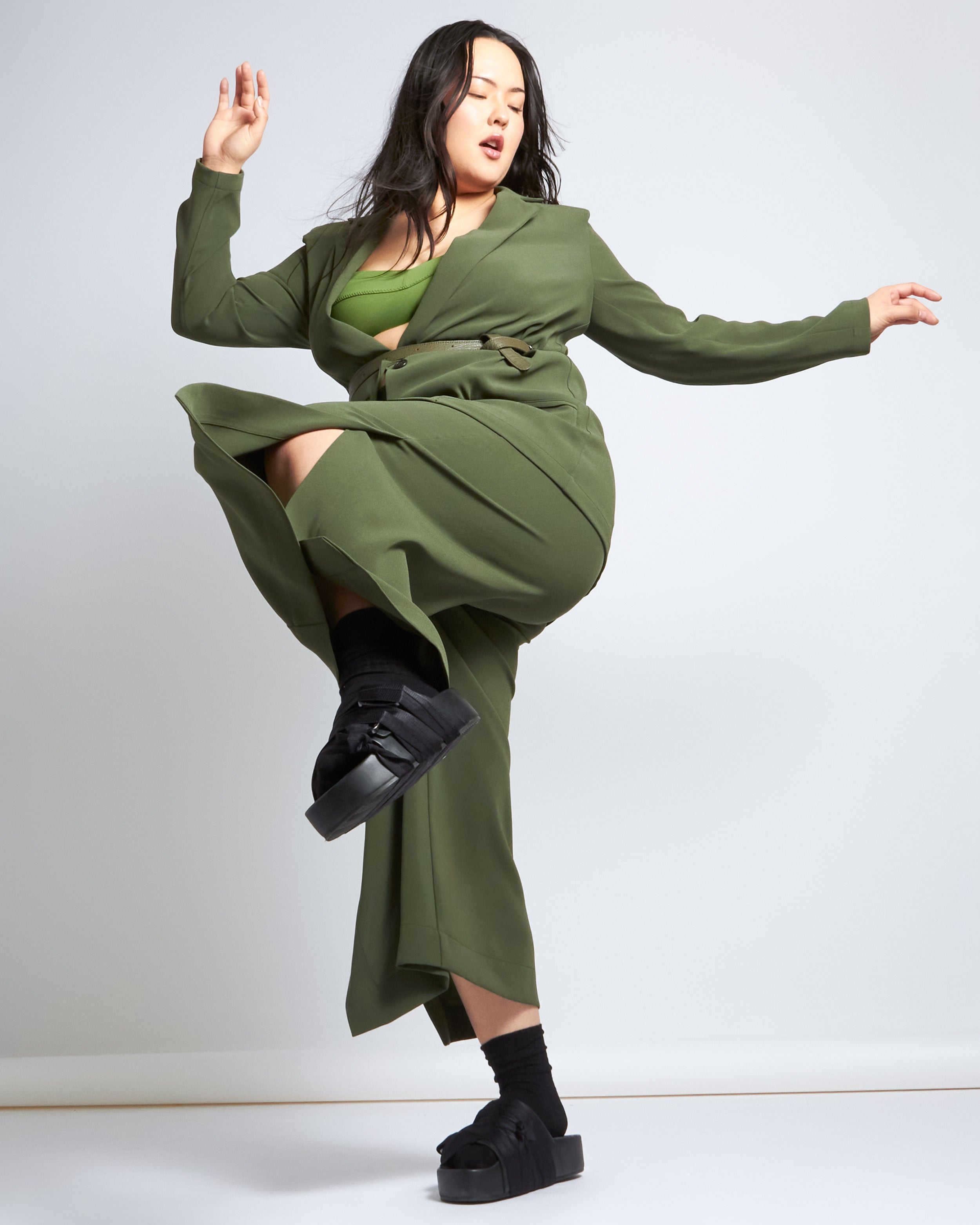 maliamills.com - jls jacket - gilda green heavy crepe