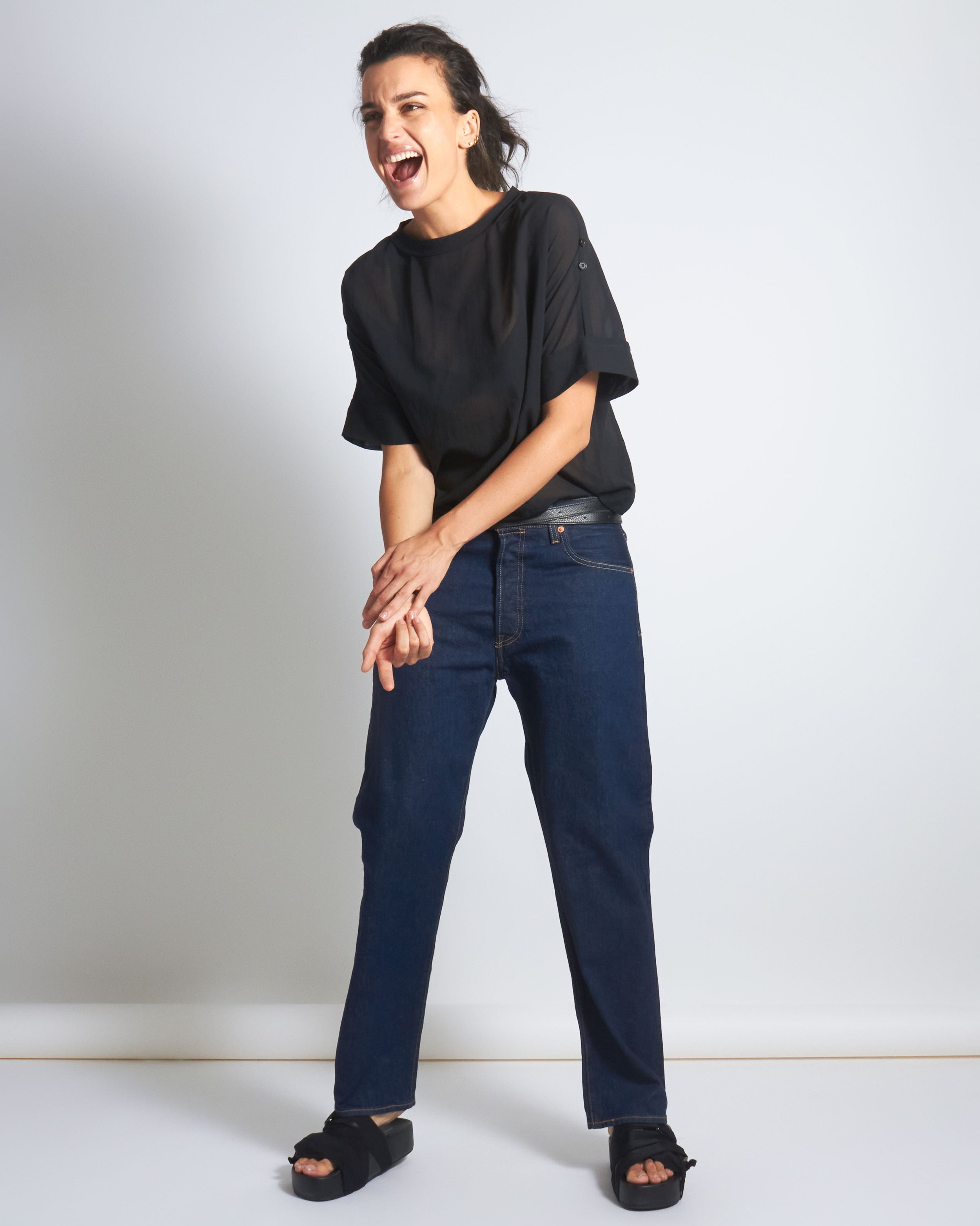 maliamills.com - priscilla tee - black cotton chiffon