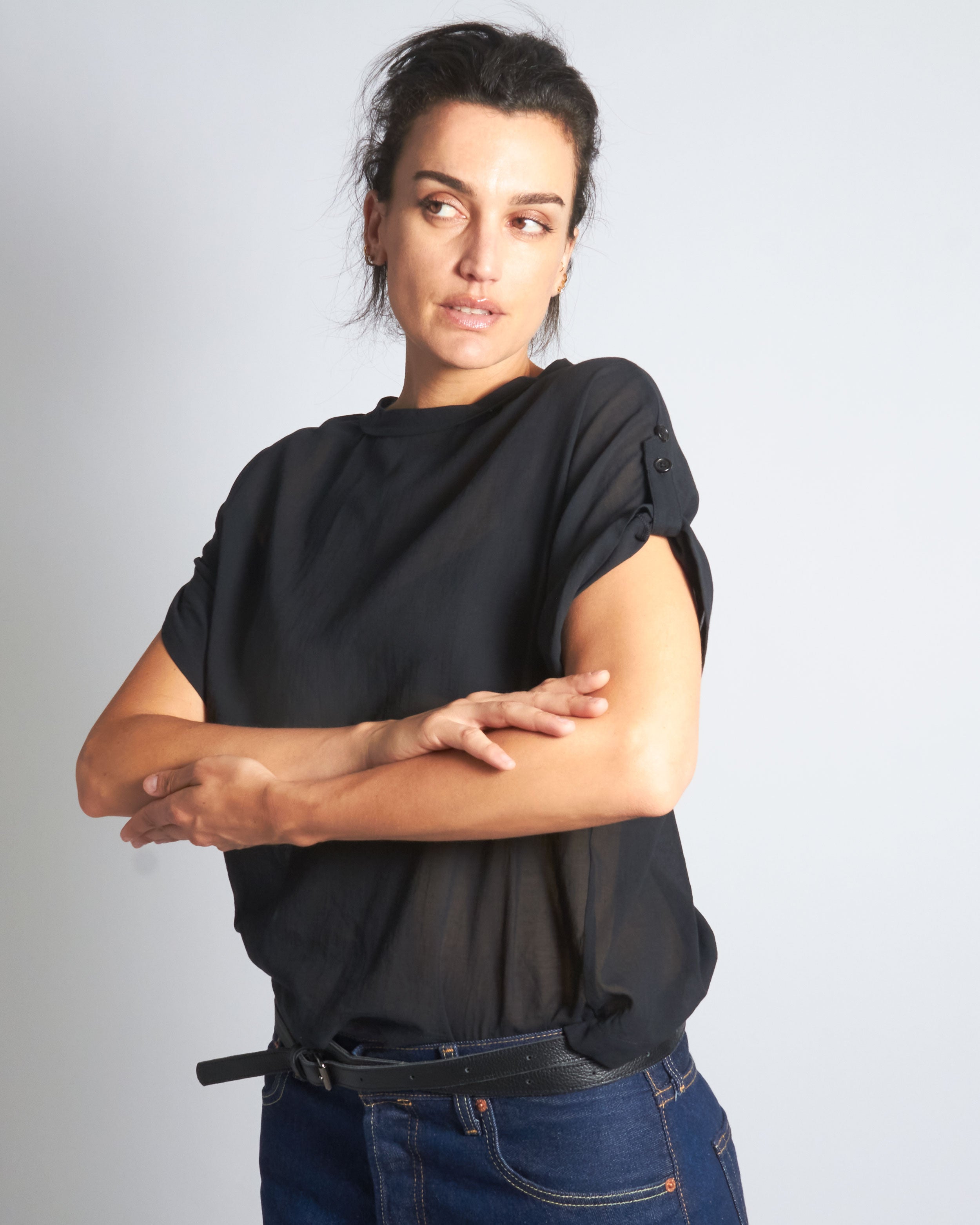 maliamills.com - priscilla tee - black cotton chiffon