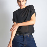 maliamills.com - priscilla tee - black cotton chiffon