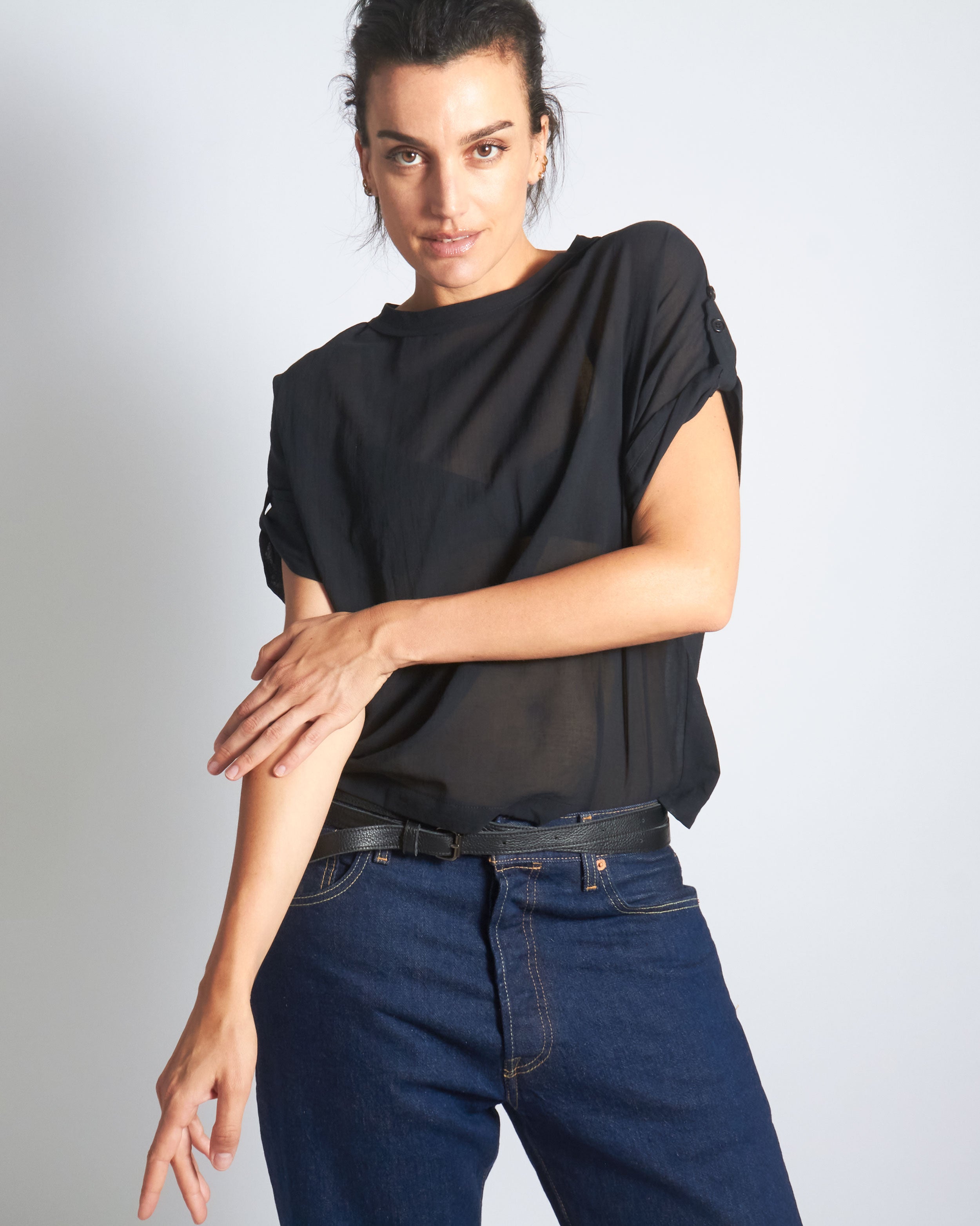 maliamills.com - priscilla tee - black cotton chiffon