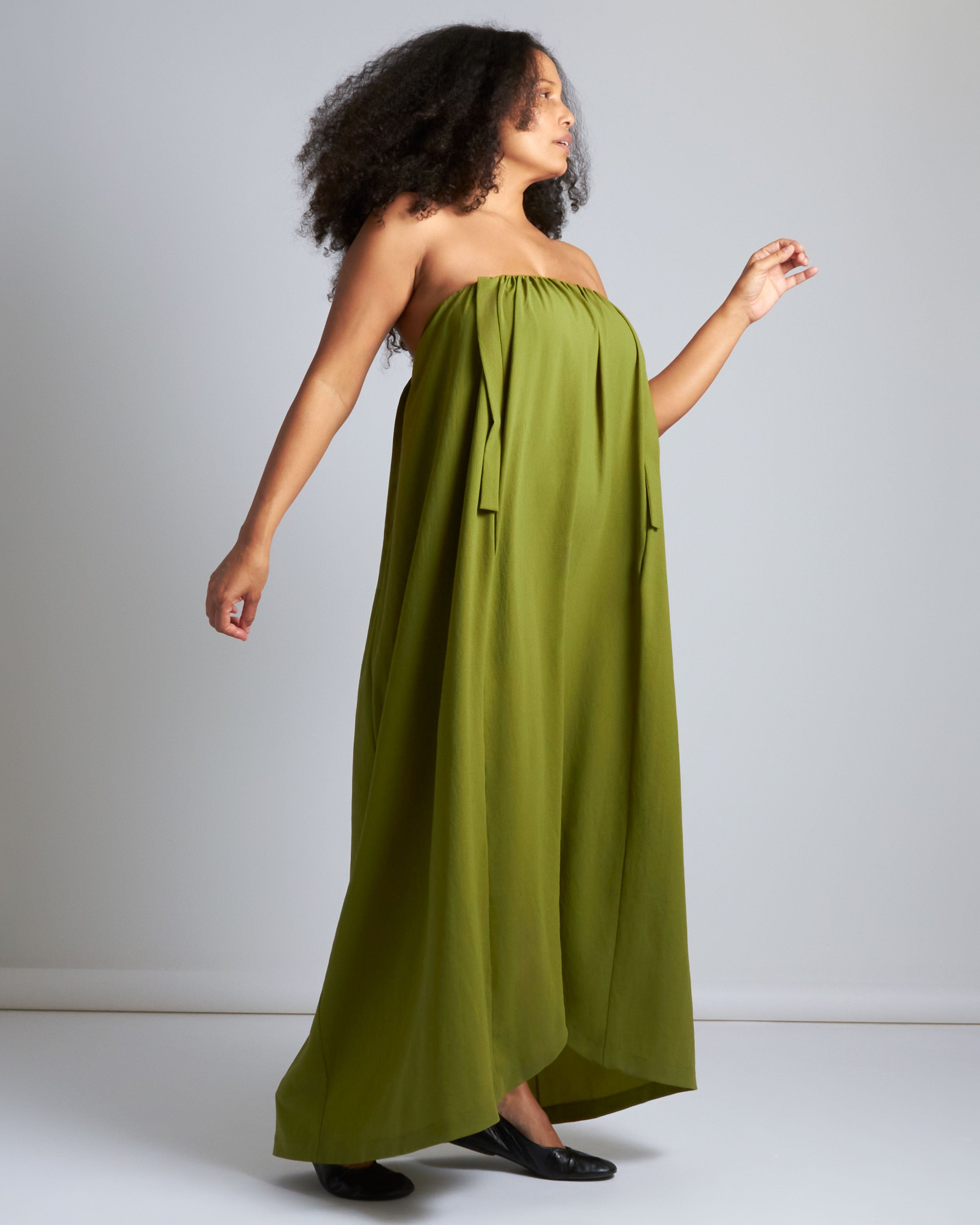 maliamills.com - seraphina dresss - holsta green crepe - pre - order