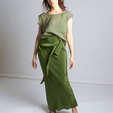 maliamills.com - kara skirt - gwen green silk - pre - order