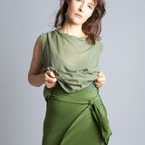 maliamills.com - kara skirt - gwen green silk - pre - order