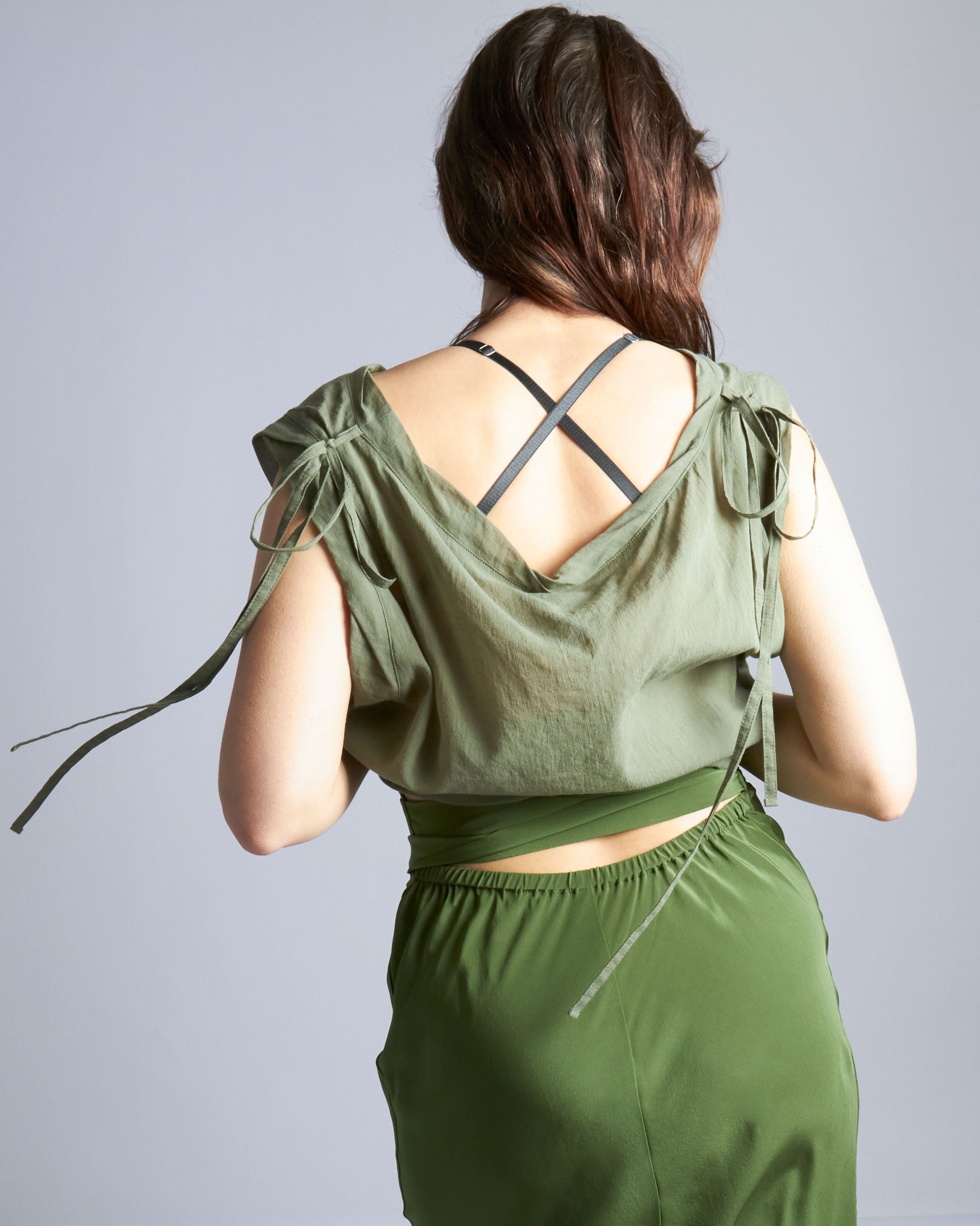 maliamills.com - kara skirt - gwen green silk - pre - order