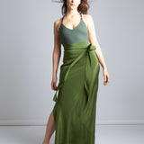 maliamills.com - kara skirt - gwen green silk - pre - order