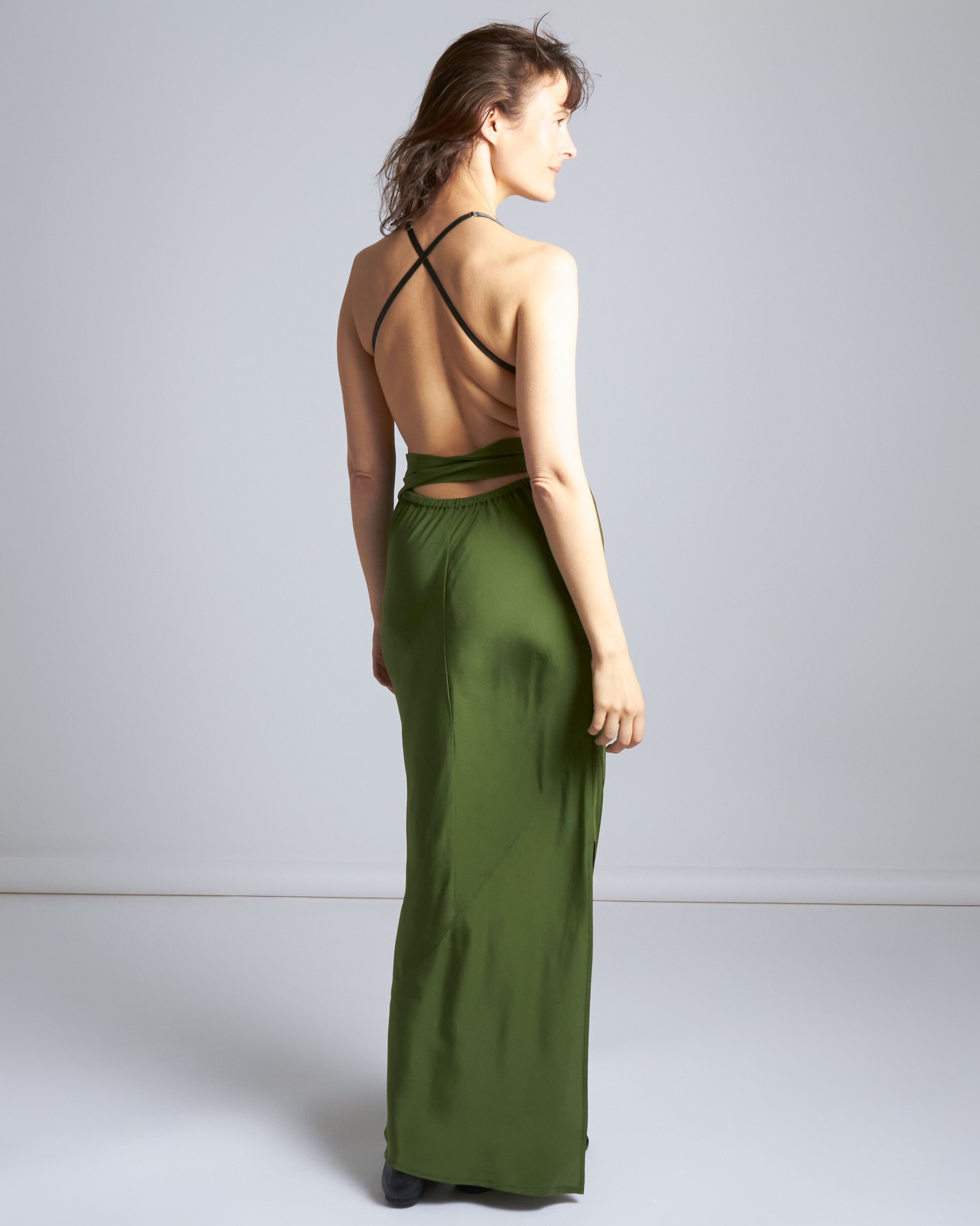 maliamills.com - kara skirt - gwen green silk - pre - order