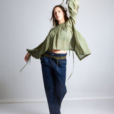 maliamills.com - amora blouse - frida green cotton chiffon