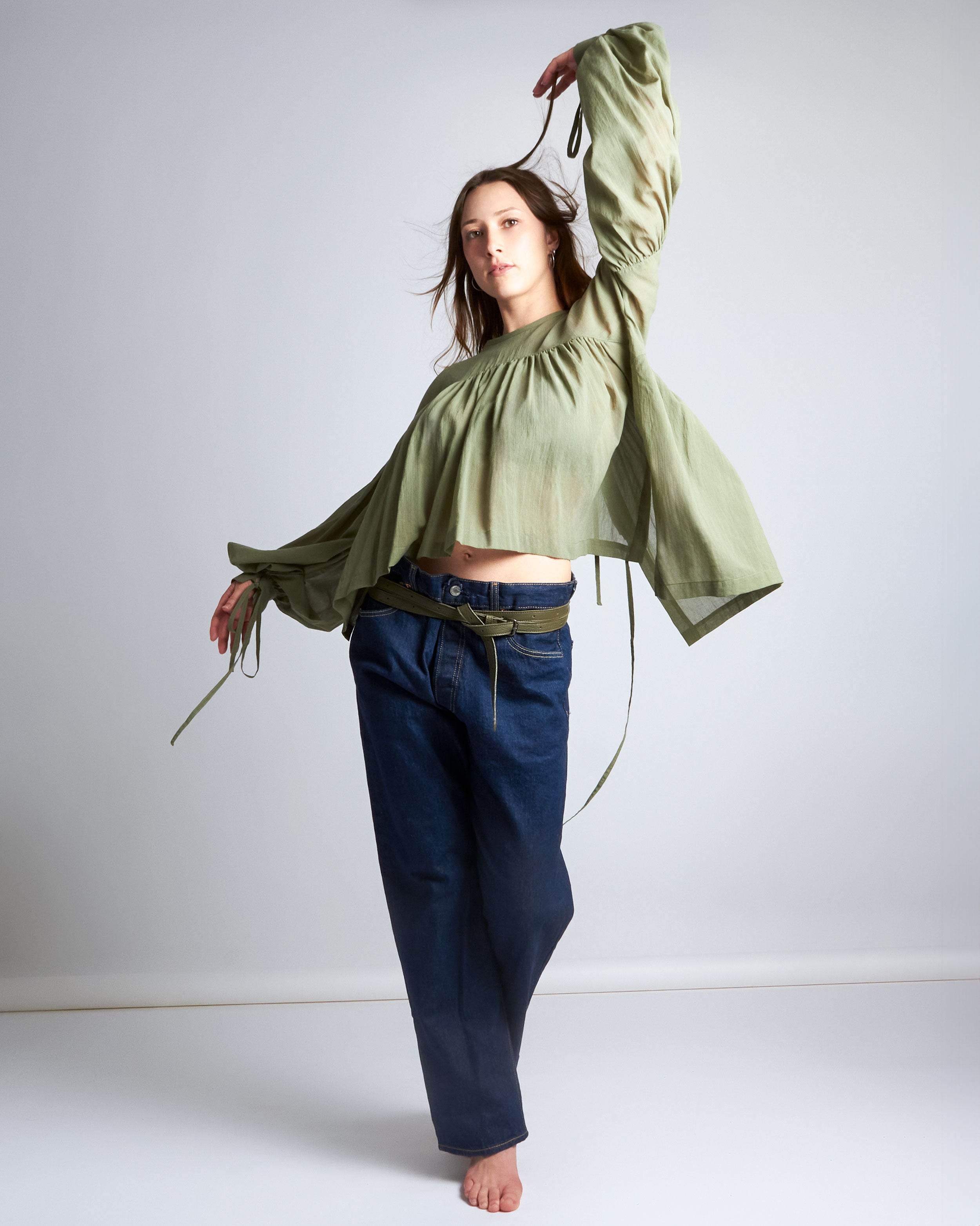 maliamills.com - amora blouse - frida green cotton chiffon