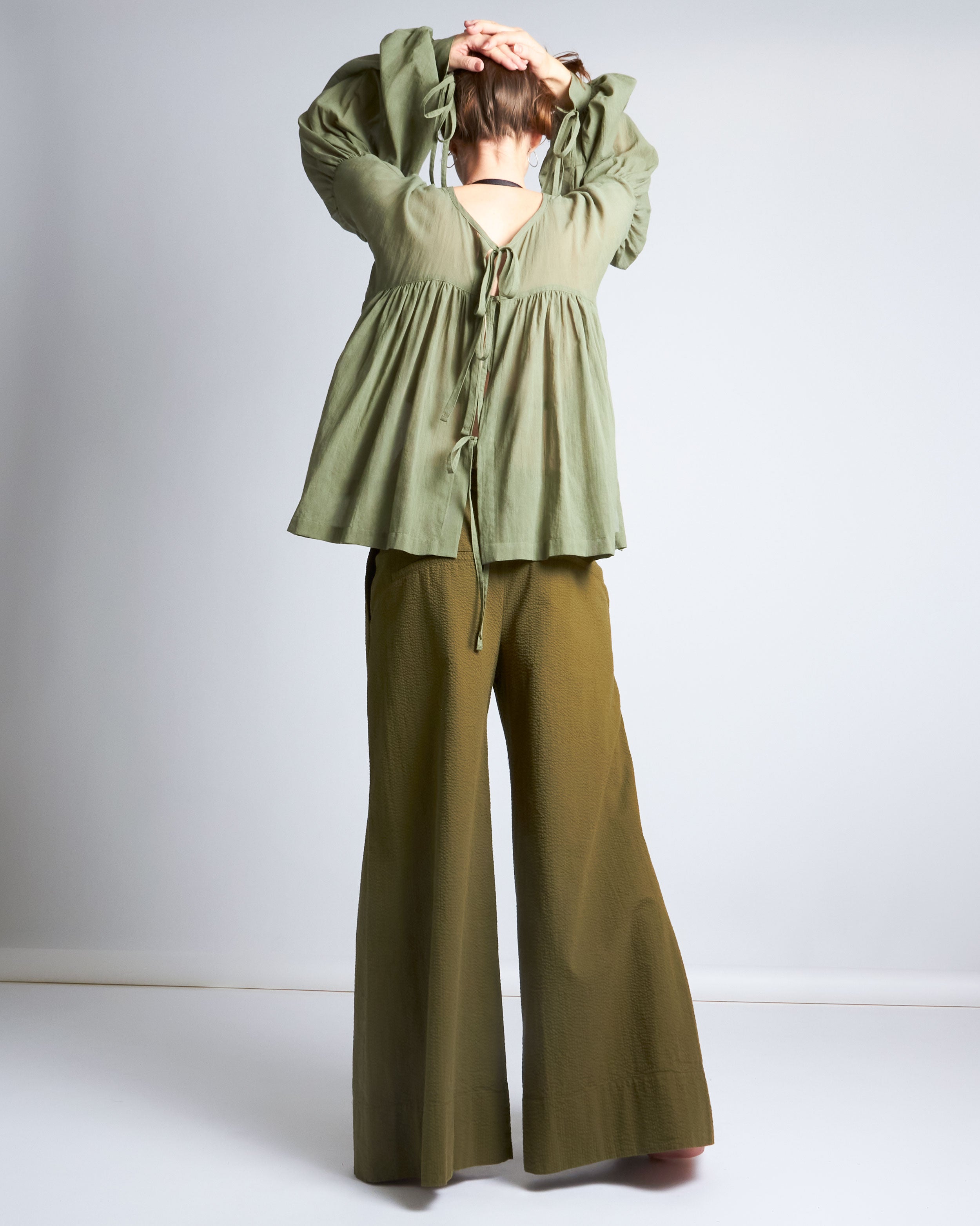 maliamills.com - amora blouse - frida green cotton chiffon
