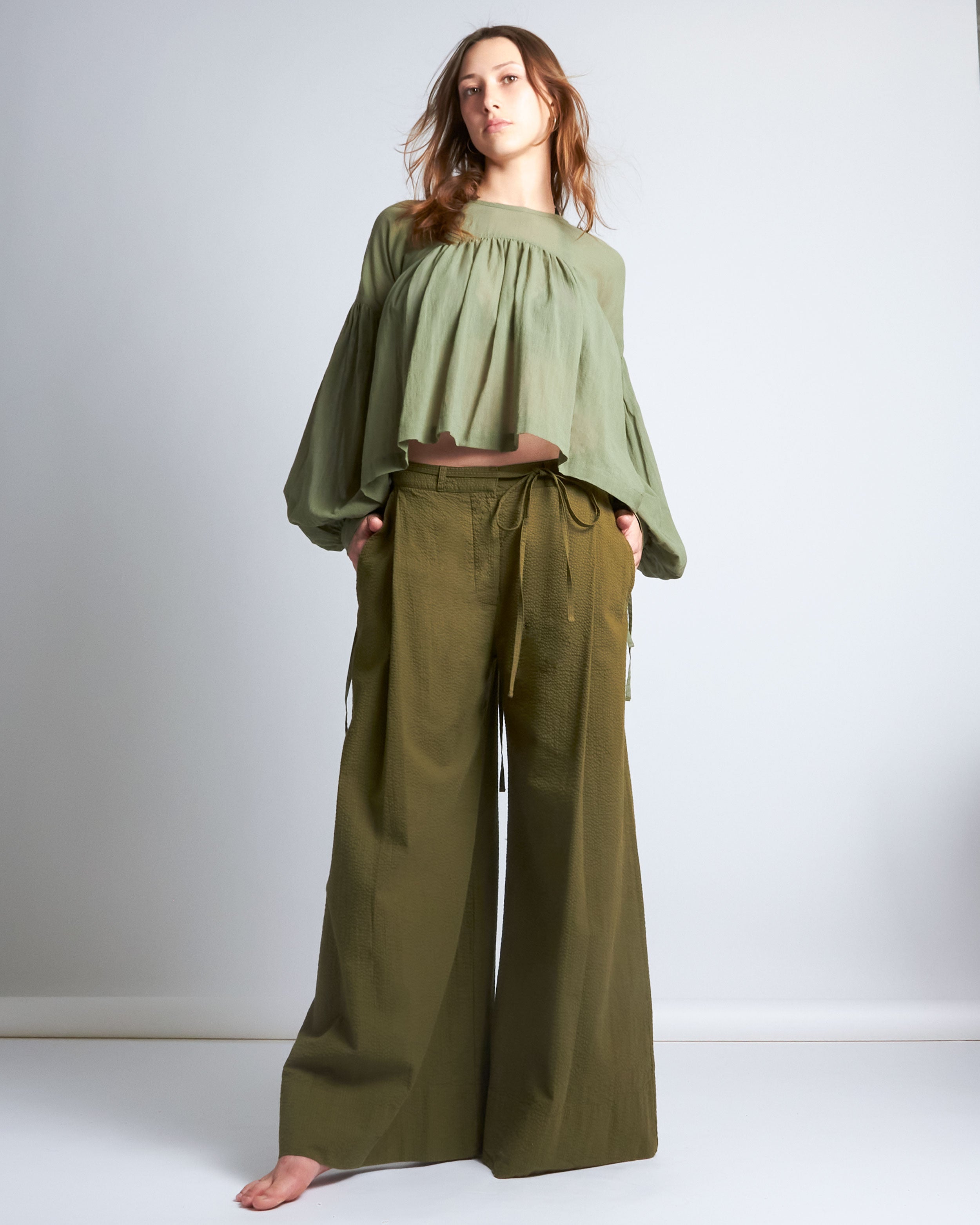 maliamills.com - amora blouse - frida green cotton chiffon