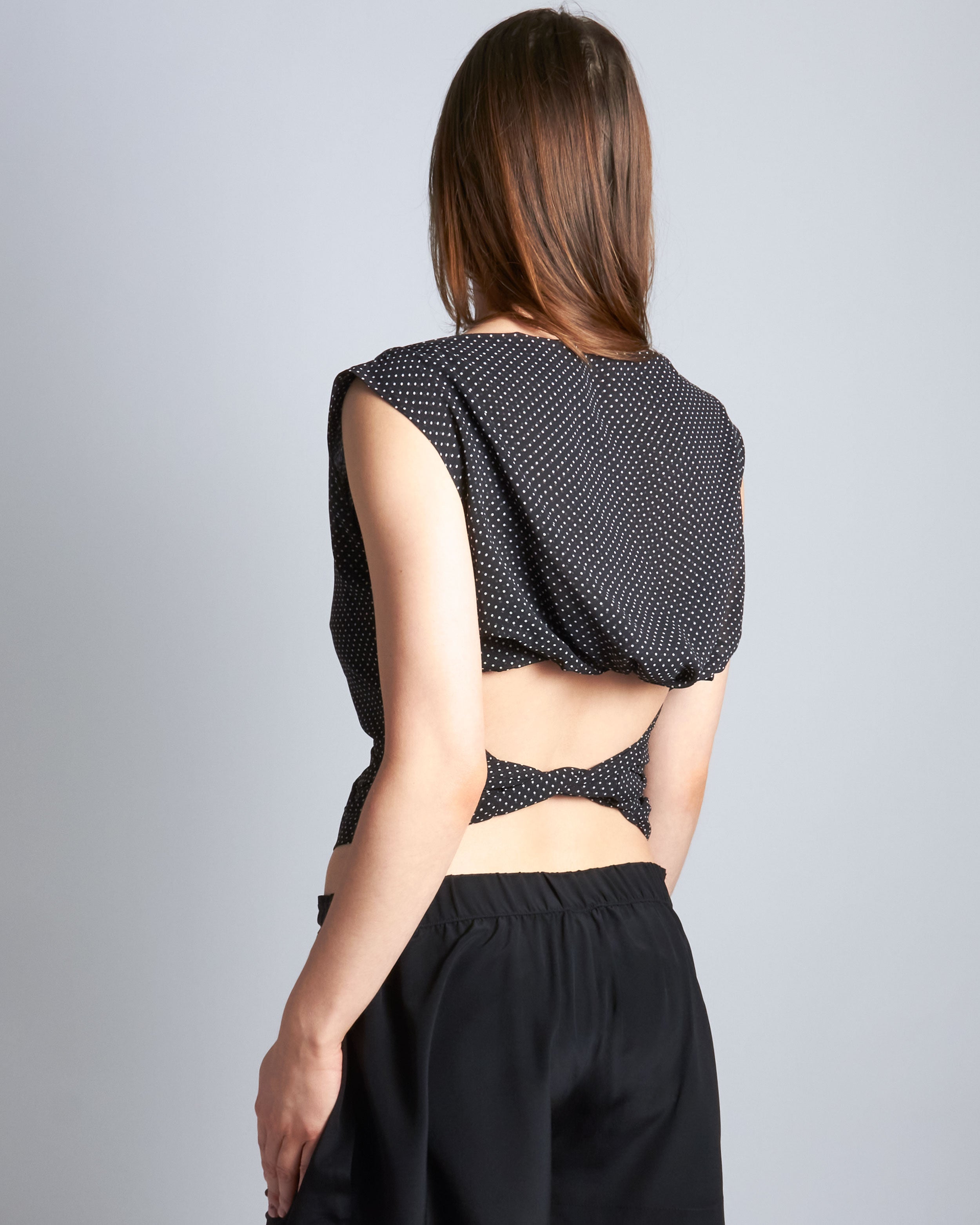 maliamills.com - angelina blouse - black/white polka dot